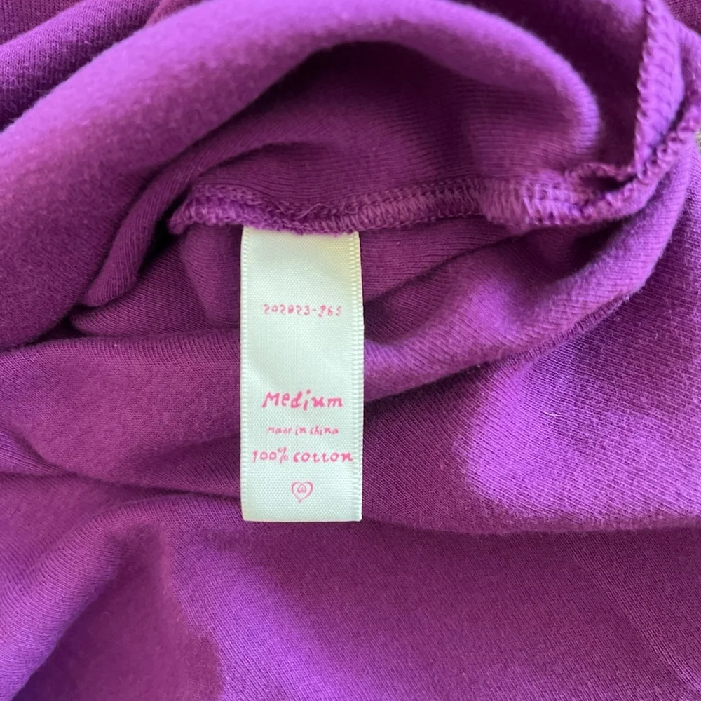 Victoria's Secret Purple V-Neck Long Sleeve Nightshirt with Pink Logo